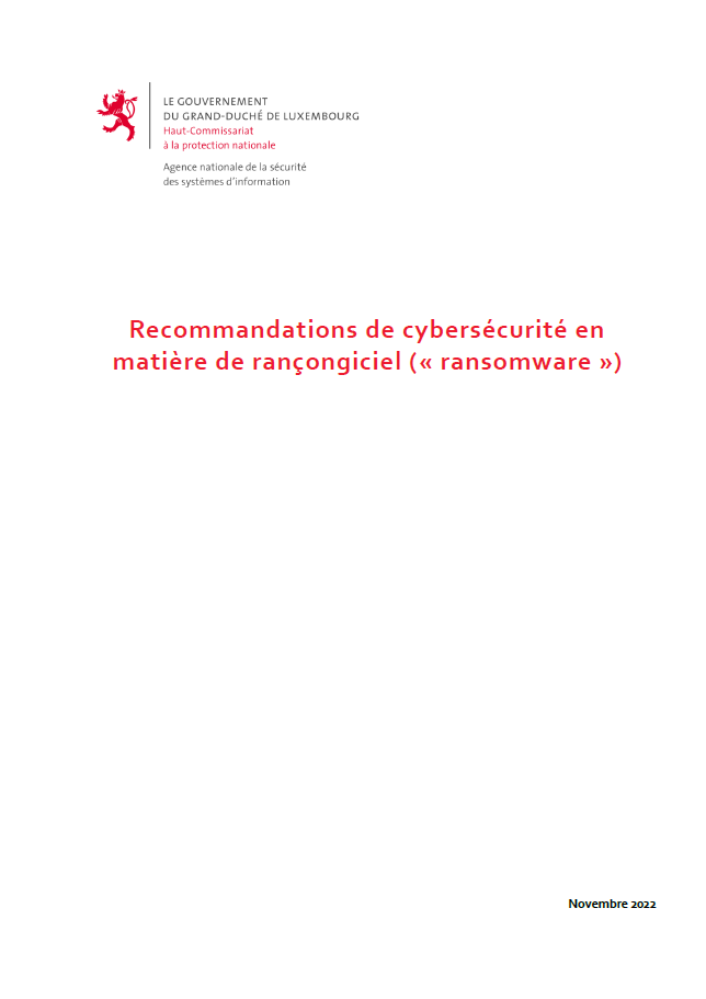 Recommandations de cybersécurité en matière de rançongiciel (Ransomware)